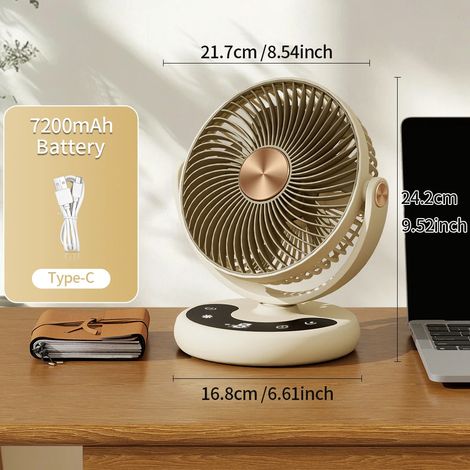 Ventilateur USB portable pour poussette (jaune, 3600 mAh) (1/5)