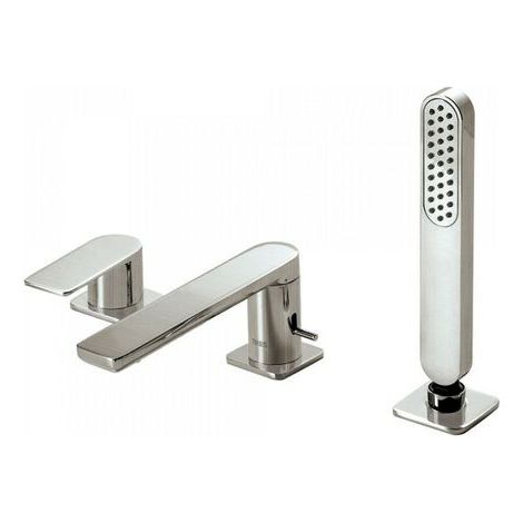 Mitigeur bain sur gorge avec douchette anticalcaire Acier LOFT COLORS - TRES 20016203AC (1/4)