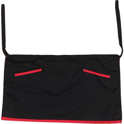 Tablier de travail unisexe mi-long avec poches, 1 pièce, noir, Cafe Aprons (1/5)