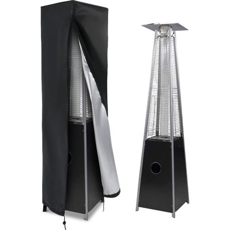 Protective cover for patio heater made of 420D Oxford fabric for pyramid heaters, waterproof, highly resistant, black, 221 x 61 x 53 cm (1/5)