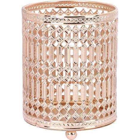 Support de bureau en métal pour stylos, organiseur de bureau, pot à pinceaux de maquillage, rangement pour pinceaux de cosmétiques, porte-pinceaux-11x8.5cm-Golden