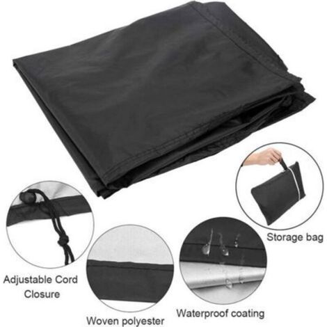 Housse Barbecue Noir, Couverture de Gril Anti-l\\'eau/Anti-l\\'humidité Protection UV Poussière Eau Résistant au Vent pour Barbecue (1/5)