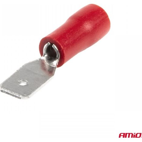 Connecteurs plats mâles isolés 4,75 mm 0,5-1,5 mm² 10 A 10 pièces AMIO-03065 (1/3)