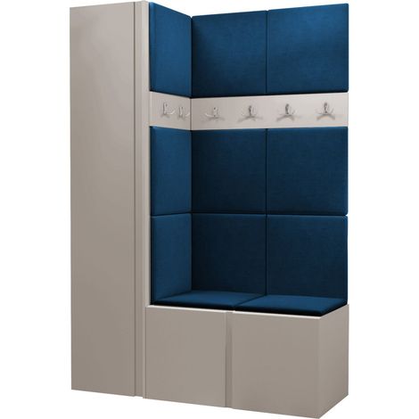 Conjunto para recibidor Pinis IX, Manila 26, 186x124x46cm, Aglomerado laminado, Tapiz, Colocada, Montada en la pared