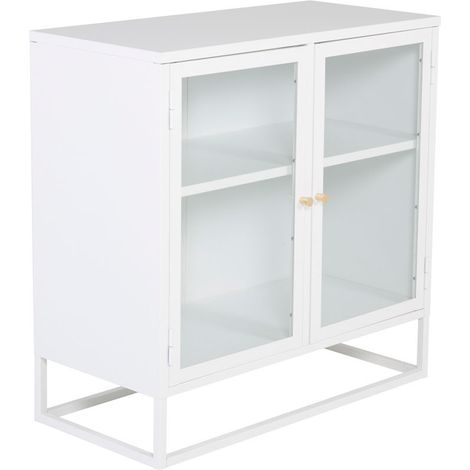 Bakal Buffet 2 portes vitrées, 2 étagères, blanc. (1/5)