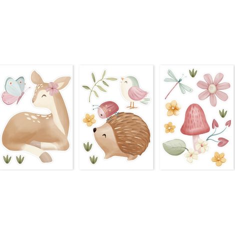 Little Dutch Wandsticker Set Fairy Garden A4 (3x St.)
