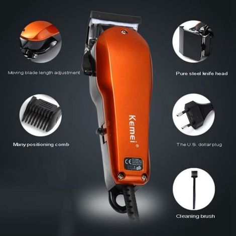 Tondeuse À Cheveux - Filaire - Puissance 5 W - Lame En Acier Inoxydable - Pour Coupe Précise À Domicile Ou En Salon - 1 Pièce (1/4)