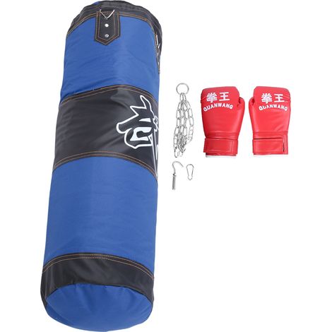 Sac De Sable Creux - 100 cm Ou 120 cm - Pour Boxe Taekwondo Fitness - Suspension Murale - Bleu Foncé (1/5)