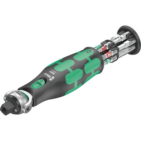 Rochet Wera 8009 Zyklop Pocket Imperial Set 1 3/8''-1/4'' + tournevis Bit