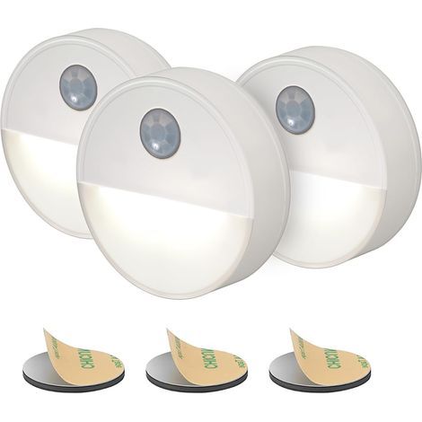 Veilleuse LED détecteur de mouvement Teinte induisant le sommeil grâce aux ampoules LED Fonctionnement sans fil Parfait pour les armoires de salle de bain, les escaliers et plus (1/4)