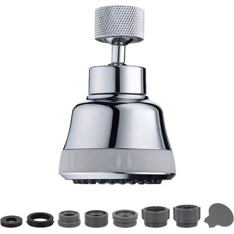 BelleRise - Wasserhahn-Luftsprudler/Brause, Ersatzzubehör für Küchenarmaturen, 4 Sprühmodi (Diamant, Silber). (1/5)