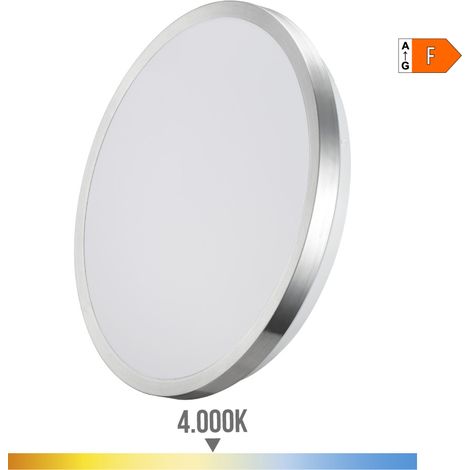 Super LED Wandaufbauleuchte, 12W, 1160lm, 4000K, Ø 26x5,8cm, Rahmen Chrom  EDM 32566