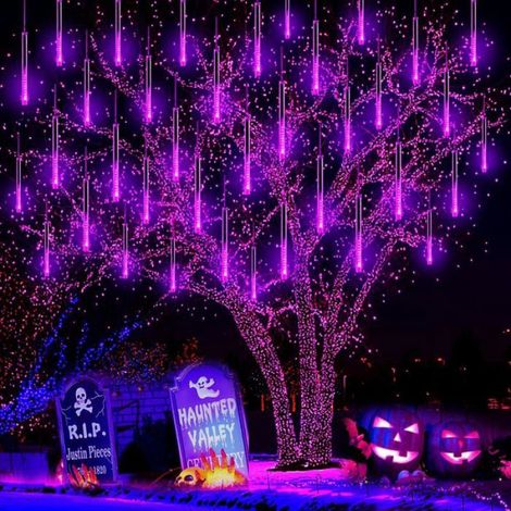 Guirlande Lumineuse - - Pluie de Météores - 30 cm - Rose - Extérieur - Économie d'énergie (1/3)