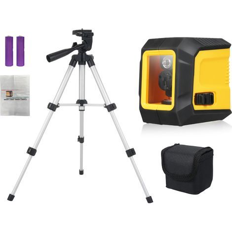 Professional Laser Level with Tripod Cross Line Self-Leveling Green Beam Horizontal and Vertical Adjustable Brightness for Home Decoration Carrying Pouch, Battery Included – High resistance, DIY (1/5)