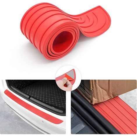 (9 x 90 cm / 35,4 Zoll) Roter Heckstoßstangenschutz, Keiurot Universal Pr