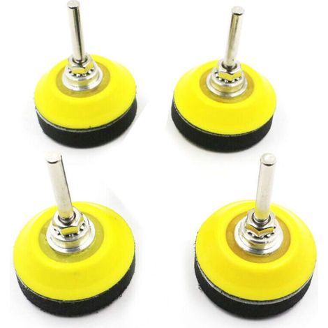 4 Velcro Sanding Pads - 1/4 Inch Shank - Cushioning Foam Layer - For Drills - Gentle Polishing