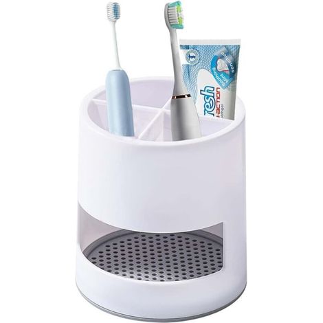 Porte-brosse à dents, égouttoir amovible pour salle de bain, cuisine, rangement sur plan de travail (1/4)