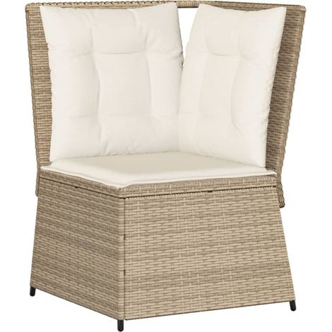 Maison Exclusive - Garten-Ecksofa mit Kissen Beige Poly Rattan