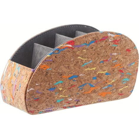 Porte-télécommandes en similicuir à 5 compartiments, organisateur de télécommandes pour salon, solution de rangement élégante pour la décoration intérieure (1/5)