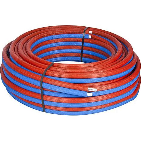 Tube multicouche double PE-RT 16x2 mm avec isolation 6 mm rouleau de 50 metres