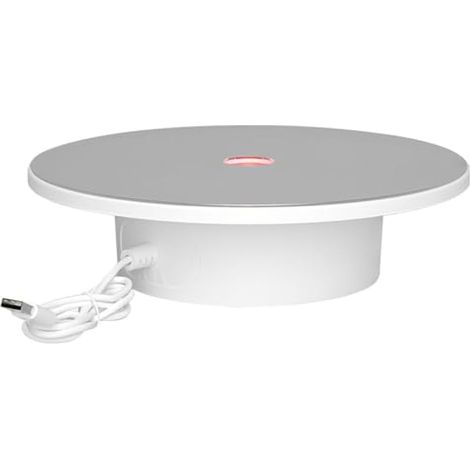Présentoir Rotatif a LED,Base Lumineuse Ronde a LED Silencieuse Automatique a 360 Degrés pour Statues en Cristal,Boules de Verre,Gobelets en Verre,Collections,Figurines,Bijoux,Art (1/5)