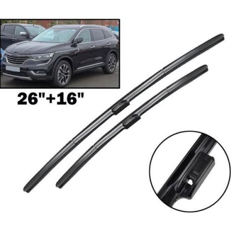 Balai Essuie-Glace Avant - Caoutchouc Naturel Haute Résistance - Compatible Renault Koleos MK2 2017 à 2023 - Lot de 2 (1/4)