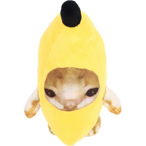 Bananenkatzen-Plüschtier, vielseitig einsetzbar, lustig, entspannend, niedlich, weich, kuschelig, ideal als Geschenk oder Dekoration für Zuhause, 20 cm / 7,9 Zoll (1/5)