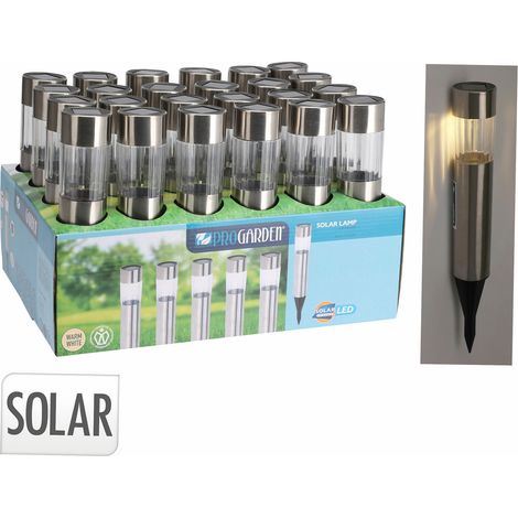 Lampe Solaire Inox Cylindrique - Progarden