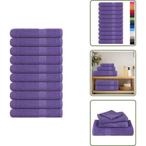 vidaXL Saunatücher 10 Stk. Lila 80x200 cm 360 g/m² 100% Baumwolle (1/5)