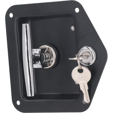 Verrou de Boîte à Outils en Acier Inoxydable, Serrure Encastrable en Forme de T avec Clés pour Porte de Placard et Panneau (1/5)