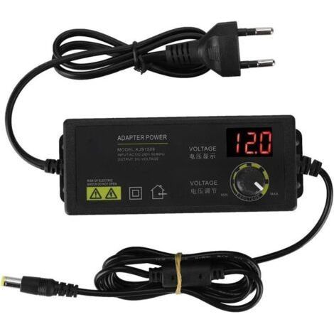 Alimentation 60 W 2,5 A 3-24 V à intensité variable, adaptateur secteur à tension réglable et contrôle de vitesse - 100-240 V EU (1/3)