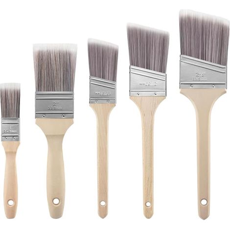 Set of brushes for latex paint, paints and stains, walls, cabinets, fences, waxed furniture (1/5)