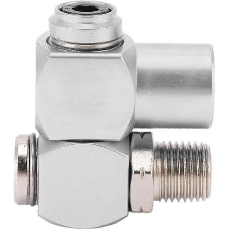 1/4-Zoll-NPT-Drehverbinder für Druckluftschläuche, 360°-Drehanschluss, 2 Drehpunkte, 150 PSI, aus gehärtetem Stahl und Aluminium für Werkzeuge (1/5)