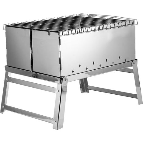 Gril à charbon de bois en acier inoxydable pour kebabs et barbecue, réchaud de barbecue pliable et portable (1/5)