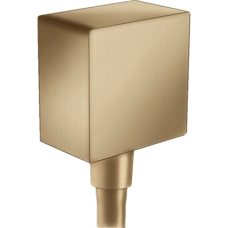 Hansgrohe Fixfit - Toma de agua Square con válvula antirretorno, bronce cepillado 26455140 (1/4)