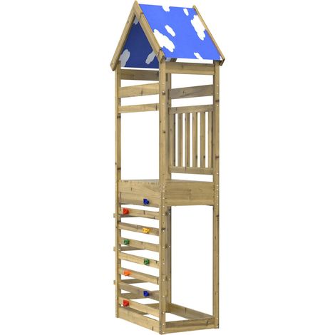 Torre de Juego Marrón Madera Sólida Impregnada vidaXL (1/5)