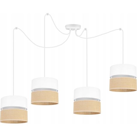 Suspension araignée, abat-jour blanc 20 cm (1/5)