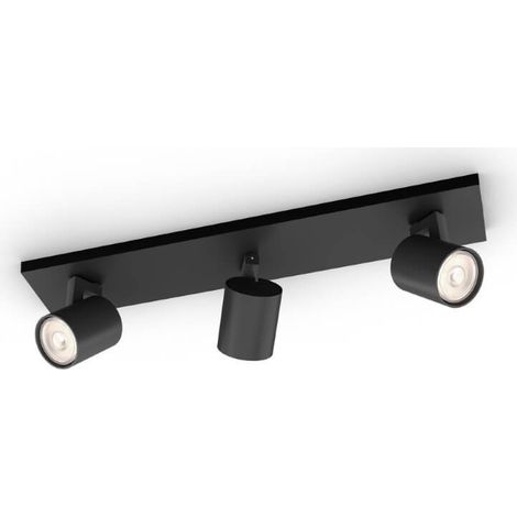 Philips Runner Spot en saillie à 3 points lumineux (Noir) - Culot GU10 (1/3)