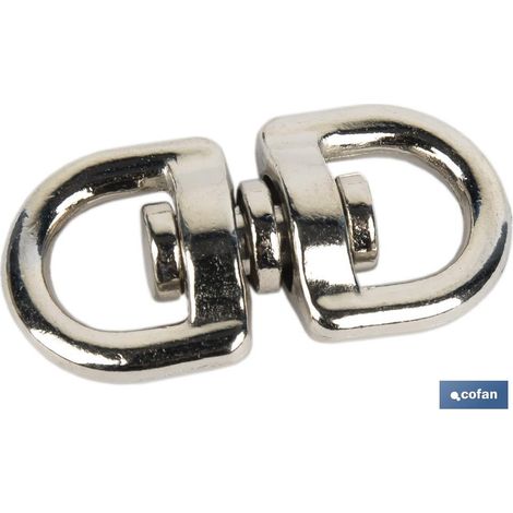 Nickelpolierter 10x10mm Drehspannverschluss für verwicklungsfreie Seile und Gurte (1/4)