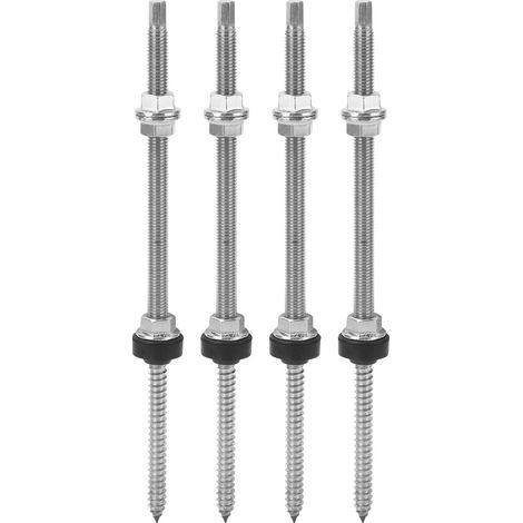 4 Vis à Double Tête en Acier Inoxydable pour Support Photovoltaïque, Anticorrosion et Installation Solaire (1/5)