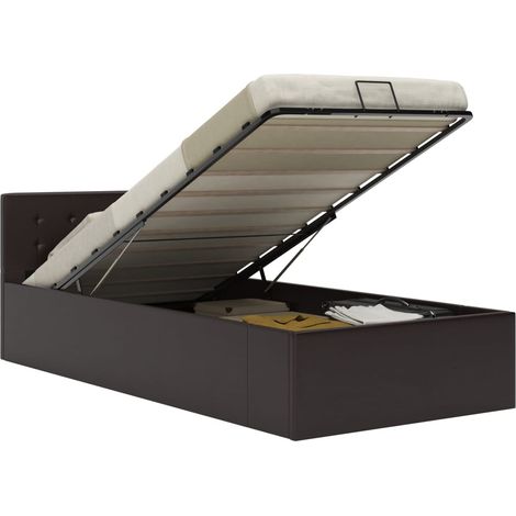 vidaXL Giroletto con Contenitore Idraulico Grigio Similpelle 100x200cm (1/5)