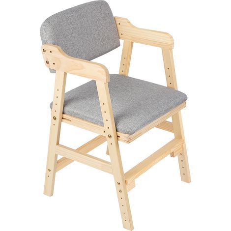 Chaise haute bébé 6 hauteurs réglables – Dossier et coussin en tissu gris – Accoudoirs ergonomiques – Pour usage domestique et scolaire – Dazhom (1/5)