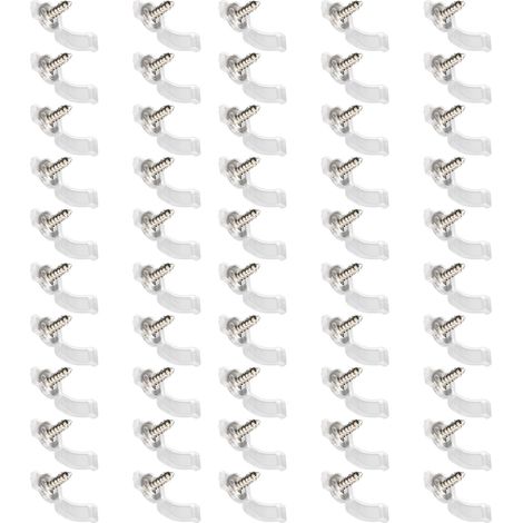 50 Supports de Fixation pour Bandes LED, Montage Simple avec Vis Incluses, Parfaits pour Éclairage Mobile et Ambiance de Fête