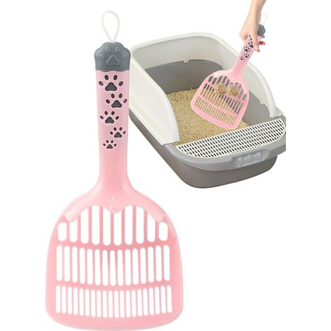 Pala para arena de gato - Pala para arena de gato  Palas para arena de gato lindas  Palas para arenero de gato con dibujos animados  Pala para desechos  Palas para desechos portátiles con mango  (1/5)