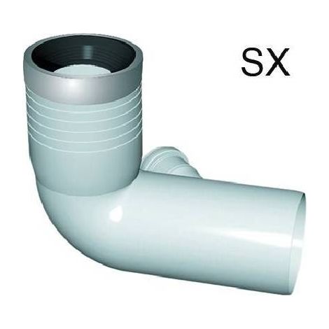 CURVA WC PROLUNGATA 1 ATTACCO CON GUARNIZIONE E TAPPO Misura: D. 110-116-40 SX