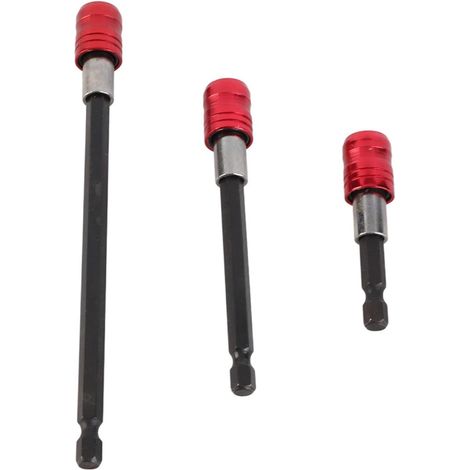 Pack de Supports de 3 Embouts pour Embouts de Tournevis électrique à Tige Hexagonale de 1/4 de Pouce (trio rouge) (1/4)