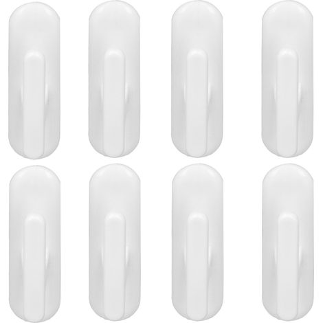 8 Crochets Muralux Autocollants Réutilisables pour Rideaux - Lot de 8, Blanc, Bureau Domicile Appartement (1/5)