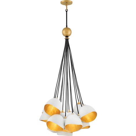 Lampadario Industrial Nordico Nula Acciaio 15 Luci E14 (1/5)