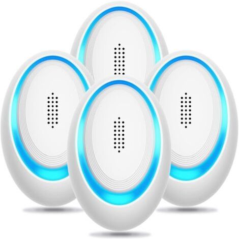 Lot de 4 répulsifs à ultrasons pour insectes, piège électronique à souris pour l'intérieur, insert répulsif contre les moustiques et les araignées, répulsif efficace contre les rongeurs (1/5)