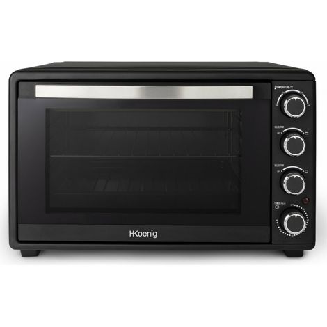 Four électrique 45L – 2000W – Thermostat jusqu’à 230°C – Chaleur tournante – Minuterie 60 min – Arrêt automatique avec avertisseur sonore – Hkoenig